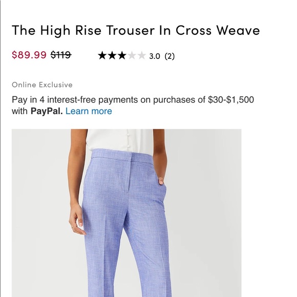 High Rise Trouser In Cross Weave - Picture 6 of 6